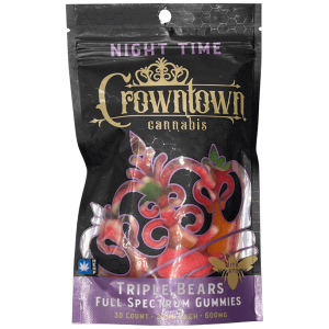 Crowntown Cannabis | Gummies | Full Spectrum | CBD | 600mg | 30 Count | Triple Bear | Night Time