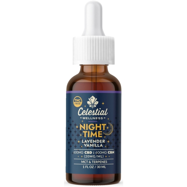Celestial Wellness | Tincture | Broad Spectrum | CBD + CBN | Night Time | 1200mg | Lavender Vanilla