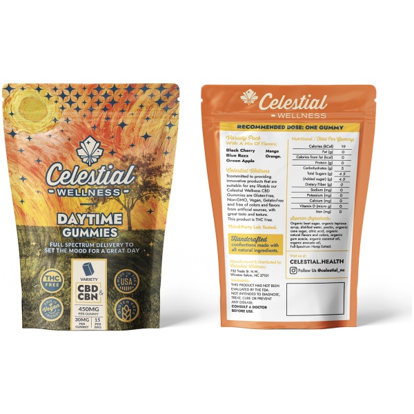 Celestial Wellness | Gummies | CBD + CBG | Daytime | 600mg - Image 3