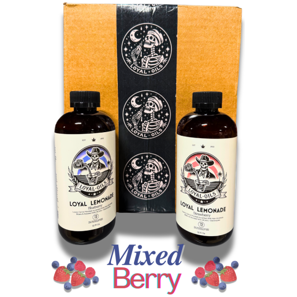Loyal Oils | Lemonade | Coconano Infused | Delta 9 | Sugar Free | Mixed Berry Case