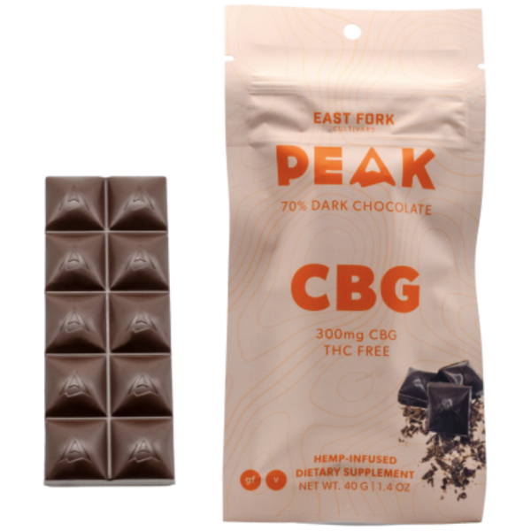 East Fork | Peak | Dark Chocolate Bar | CBG | THC- FREE | 300mg