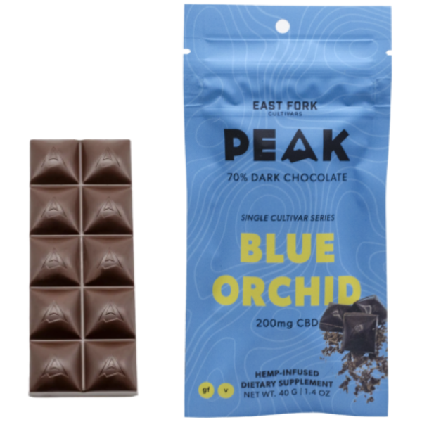 East Fork | Peak  Dark Chocolate Bar | Blue Orchid | CBD | 200mg