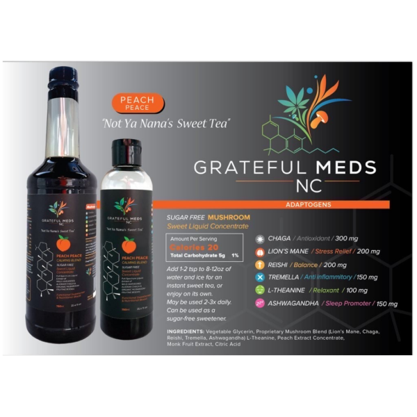 Grateful Meds Not Ya Nana's Sweet Tea Liquid Concentrate Peach Peace - The Plug Distribution