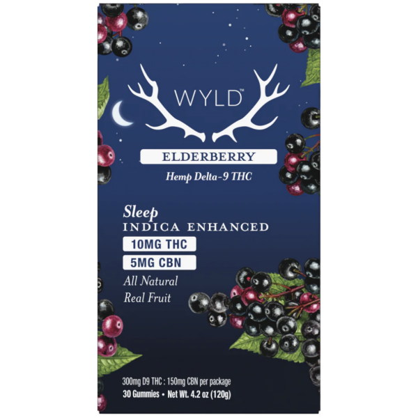 WYLD Hemp | Gummies | Elderberry | 2:1 | THC : CBN | Sleep | 30ct | 300mg
