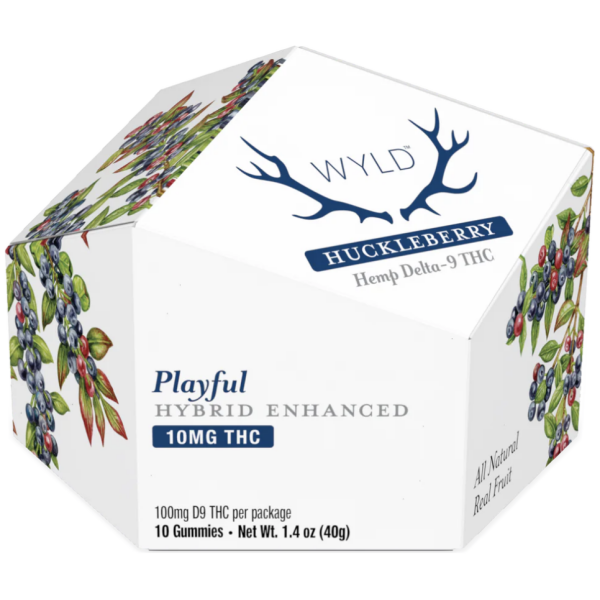 WYLD Hemp | Gummies | Huckleberry | Playful | Hybrid | 10ct | 100mg THC