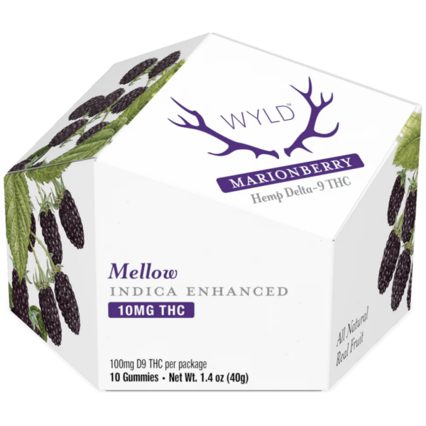 WYLD Hemp | Gummies | Marionberry | Mello | Indica | 10ct | 100mg THC