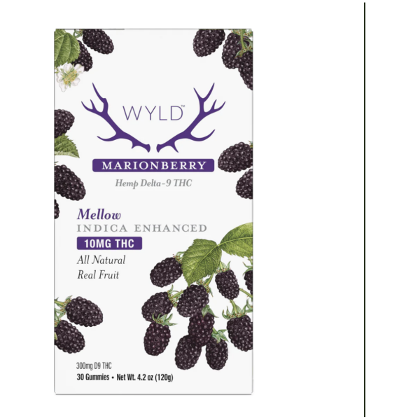 WYLD Hemp | Gummies | Marionberry | Mellow | Indica | 30ct | 300mg THC