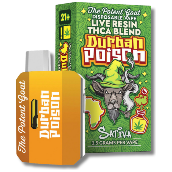 The Potent Goat - Durban Poison 3.5 Gram Disposable Cart - The Plug Distribution