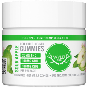 WYLD CBD | Gummies | Sour Apple | THC : CBD | 10ct | 220mg