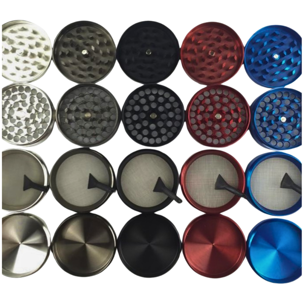 Luv Buds - 50mm Zinc 4 pc. Grinder, Assorted Colors - The Plug Distribution