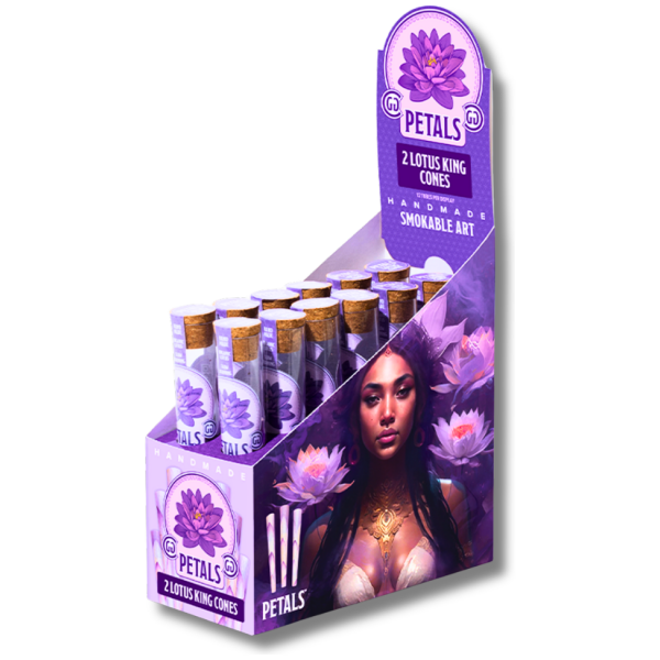 PETALS Lotus King Cones 2pk _ 12 Units _ King Size _ 109mm - The Plug Distribution