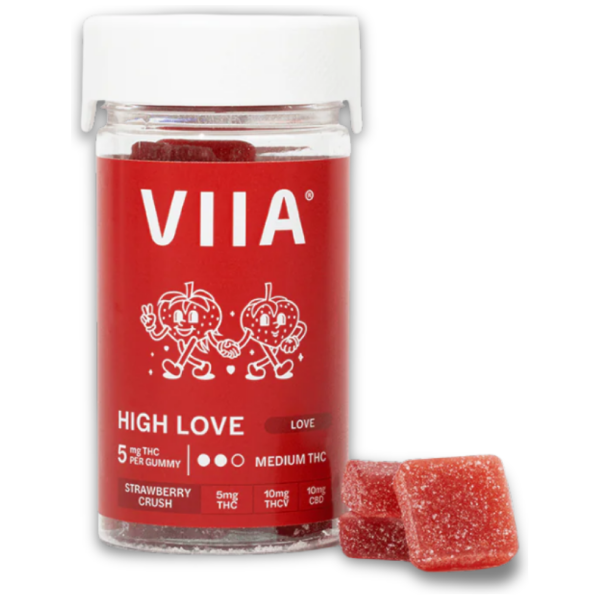 VIIA Hemp - Gummies 5mg THC + THCV + CBD - High Love - Strawberry Crush - The Plug Distribution