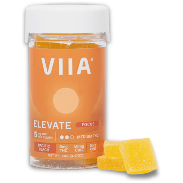 VIIA Hemp - Gummies - THC + CBG + CBD Elevate Focus - 5mg - Pacific Peach - The Plug Distribution