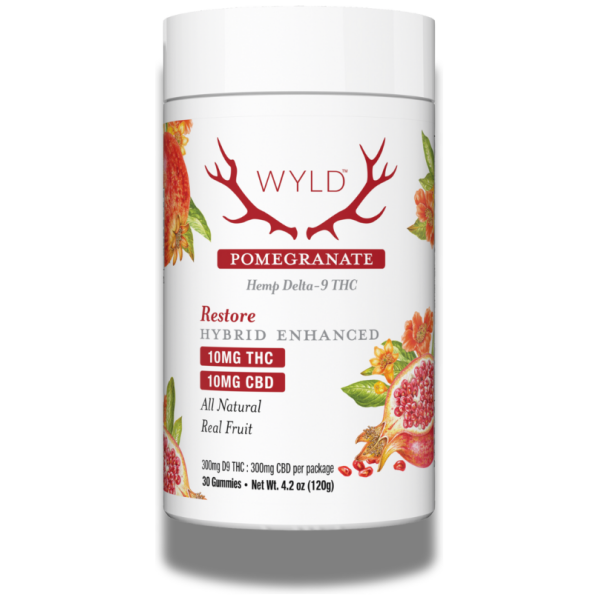 WYLD Hemp Gummies Pomegranate 11 THC CBG Refresh 30ct 300mg - The Plug Distribution