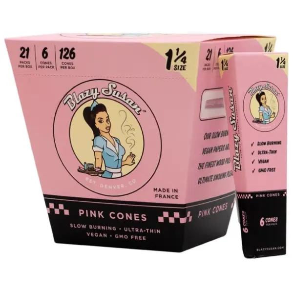 Blazy Susan 6ct Pink Cones 1 1/4 21pk-The Plug Distribution