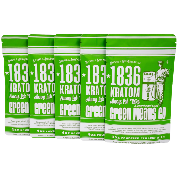 Steding & Sons _ 1836 Kratom _ 4oz Powdered Leaf _ Green Means Go - The Plug Distribution