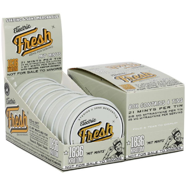 Steding & Sons _ 1836 Kratom _ Electric Fresh Mints Tins - The Plug Distribution