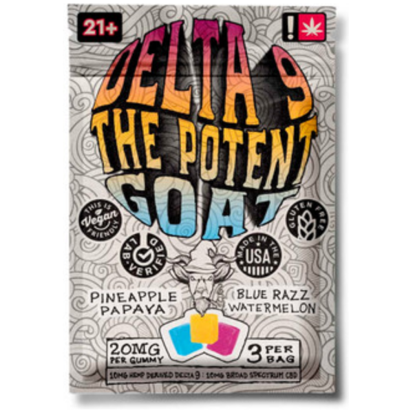 The Potent Goat Gummies Delta 9 3-Count Pack 10MG Delta 9 - 10MG CBD - The Plug Distribution
