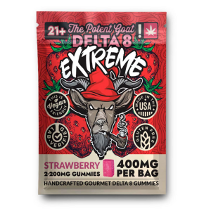 The Potent Goat _ Gummies _ Delta 8 EXTREME _ 400mg _ 2pk _ Strawberry - The Plug Distribution